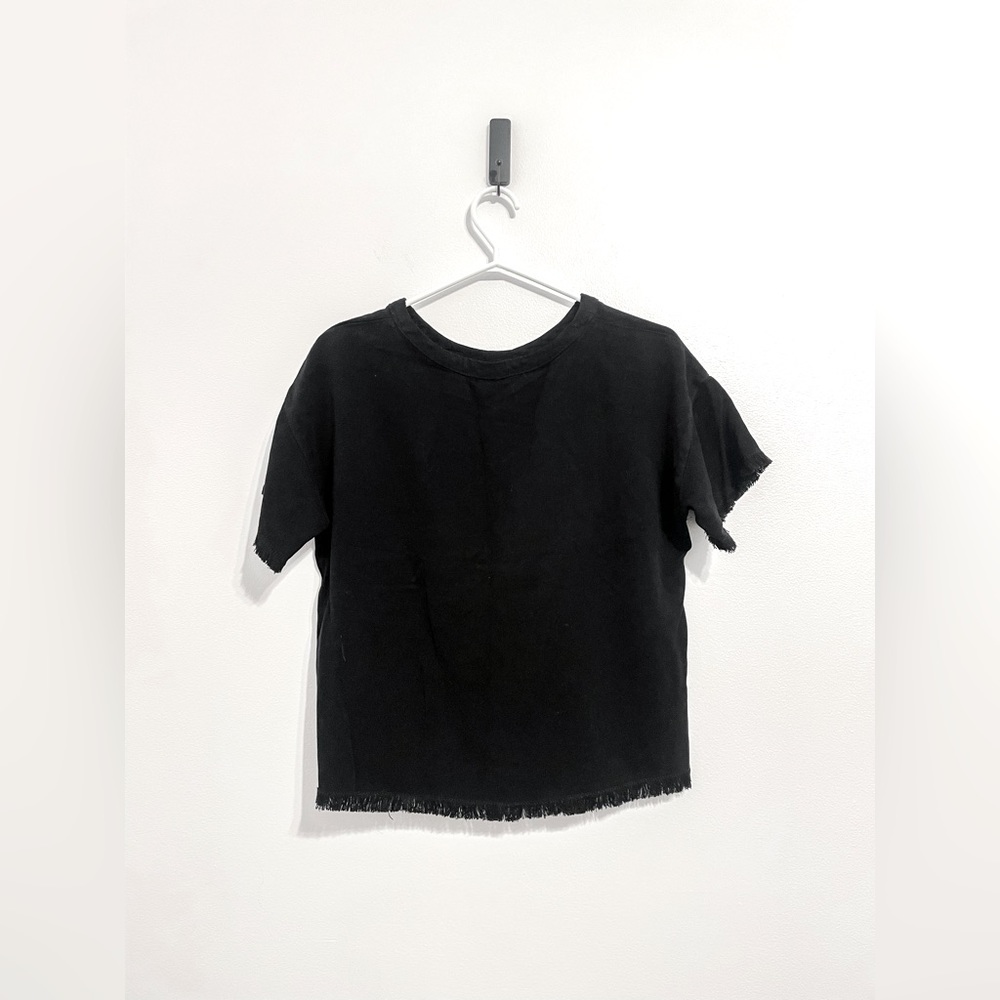 Maven West 100% Tencel Black Fringe Shirt